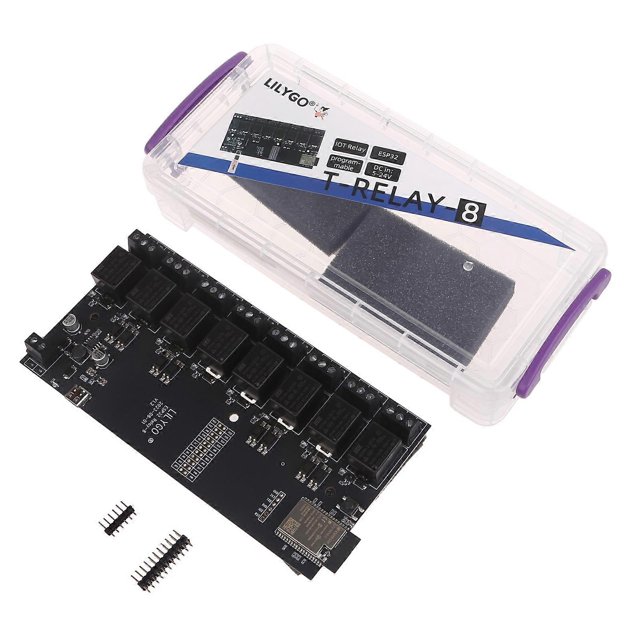 LILYGO-8 Channel TTGO t-relay ESP32 Relay Module, Chip for DC 5V, 4MB, Flash IoT, Relay + T-u2t Download (optional)