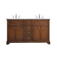 thumbnail image 3 of Elegant Decor Americana 60" Wood Double Bathroom Vanity in Brown Teak, 3 of 12