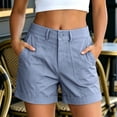 thumbnail image 6 of Dpjklzsn Women's High-Waisted Tailored Shorts - Button & Zip Front, Side Pockets and Rolled Cuffs for Work, Travel and Dressy Casual Outfits, 6 of 8