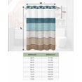 thumbnail image 6 of No Hook Shower Curtain with Snap in Liner, Teal Blue Brown Retro Farm Wood Grain Hotel Shower Curtains for Bathroom, Washable Shower Curtain Liner Set with Mesh Top Window, 48"x72", 6 of 6