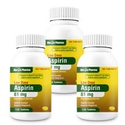 Aspirin Pain Reliever  81 mg Tablets- 120 Tablets- 3 Pack
