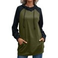 thumbnail image 3 of Sudadera de mujer Otoño Invierno Jersey Mangas largas Cómodo Transpirable Simple Casual Sudadera con capucha Verde M, 3 of 6