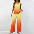 thumbnail image 2 of GILIGEGE 2 Piece Sets for Women Summer 2 Piece Sets for Women Summer Outfits Sleeveless Sets Square Neck Tops Wide Leg Crop Pants Vacation Outfits Summer Beach Vacation Outfits Lounge Tracksuits, 2 of 4