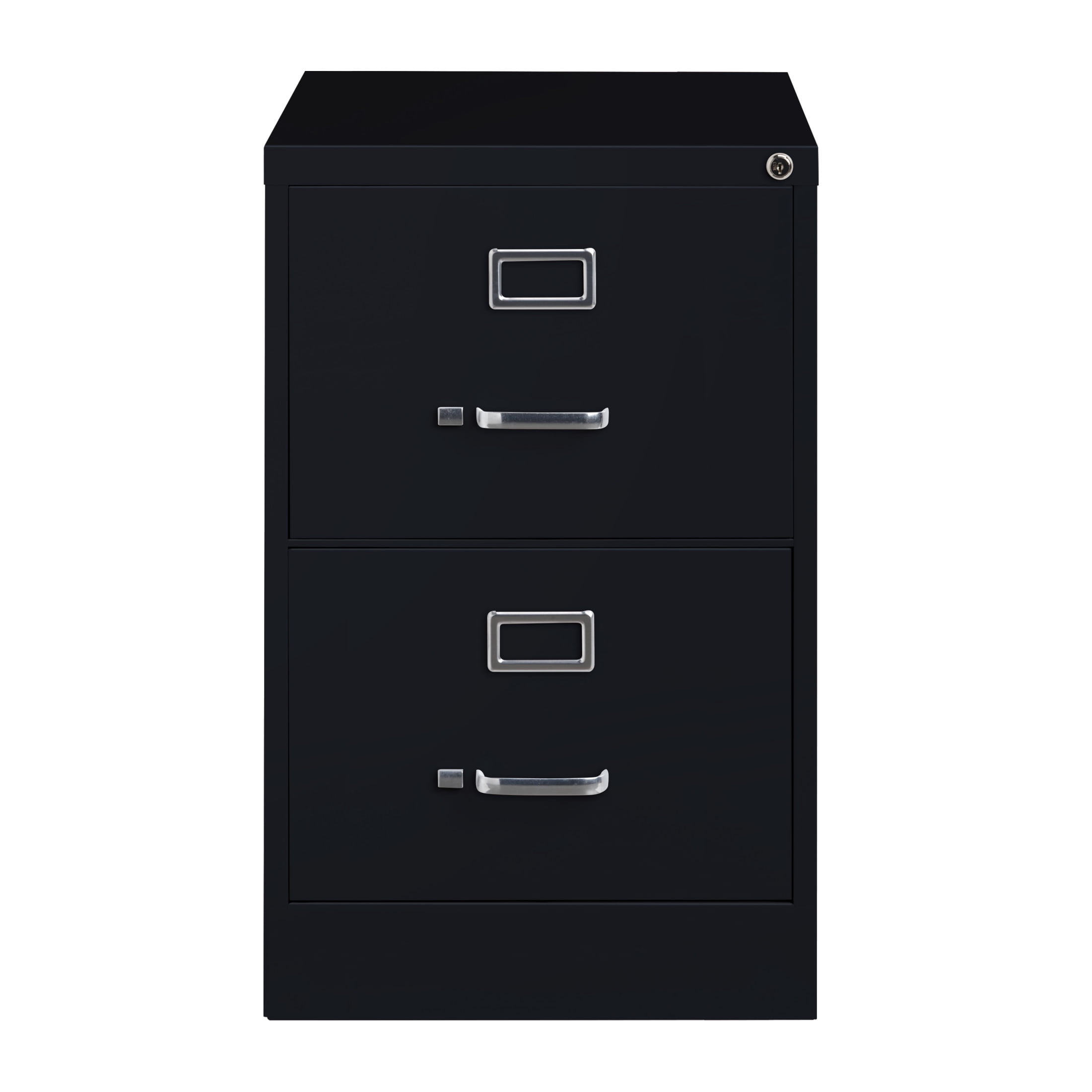 Hirsh 2 Drawer Legal Locking Metal Vertical File Cabinet, 25" Deep, Black