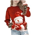 thumbnail image 2 of YUNAFFT Girls & Boys Christmas Print Fleece Crewneck Sweatshirt Warm Winter Casual Long Sleeve Top 5-15Y, 2 of 7
