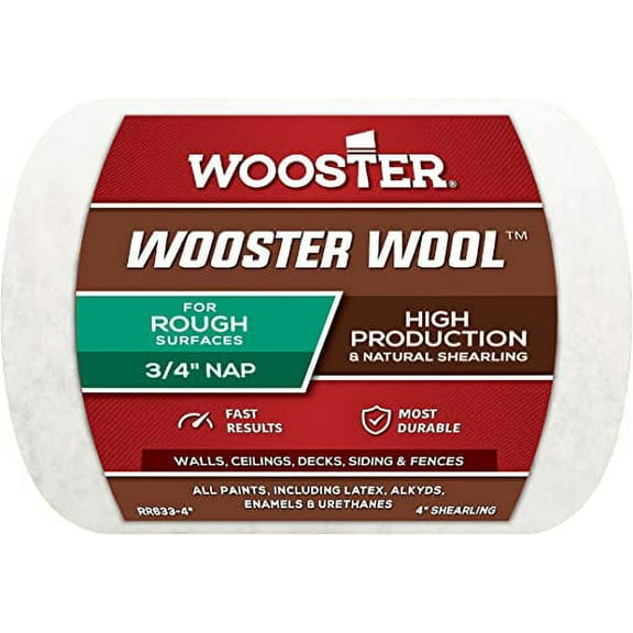 Wooster Genuine 4" Wooster Wool 3/4" Nap Roller Cover - RR633-4