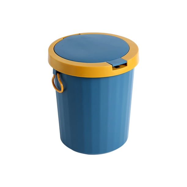 Wosthever Nordic - Household Products Garbage Bin Kitchen Office with Plastic Basket Garbage Spring Cover Living Cap Bin Suministros de limpieza para el hogar azul talla grande