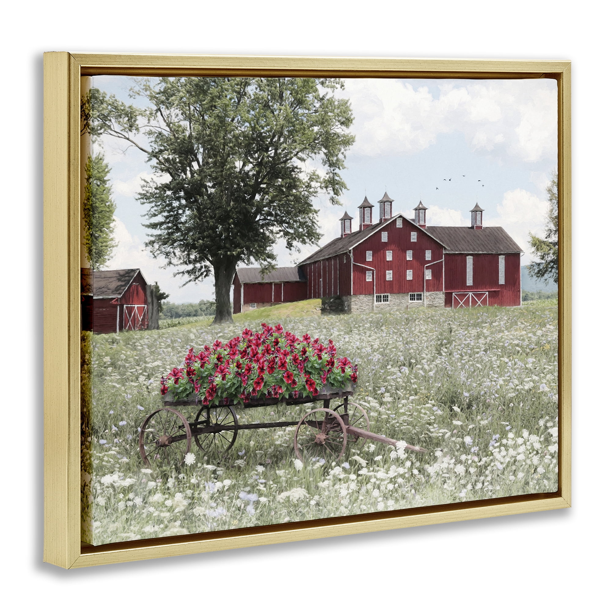 Stupell Industries Old Milton Farm Gold Framed Floater Canvas Wall Art, design by Lori Deiter