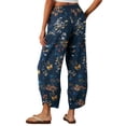 thumbnail image 3 of Anygrew Womens Baggy Wide Leg Pants Elastic Waisted Casual Palazzo Harem Pants Summer Beach Trousers with Pockets S-XXL, 3 of 8