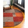 thumbnail image 1 of Unique Loom Autumn Collection Modern Contemporary Casual Abstract Area Rug, Round 8' 0" x 8' 0", Multi/Beige, 1 of 2