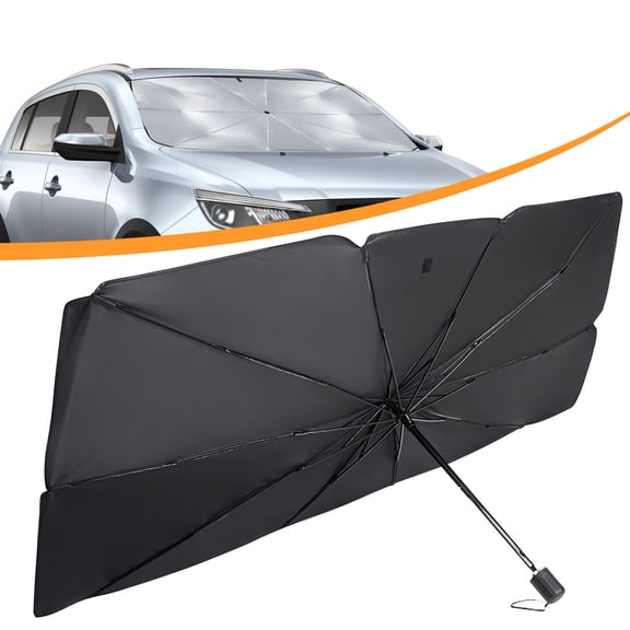 Car Front Windshield Sunshade Umbrella Outdoor Retractable Vehicle Sunshade Umbrella Block UV Rays Heat Thermal Insulation for Auto Vehicle Car Interior Cooling