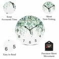 thumbnail image 5 of Wall Clock Sage Green Eucalyptus Clocks PVC Silent Non-Ticking Battery Operated Decorative Watercolor Leaves Round Clock for Home Living Room Kitchen Bedroom Office School Wall Decor 10 Inch, 5 of 9
