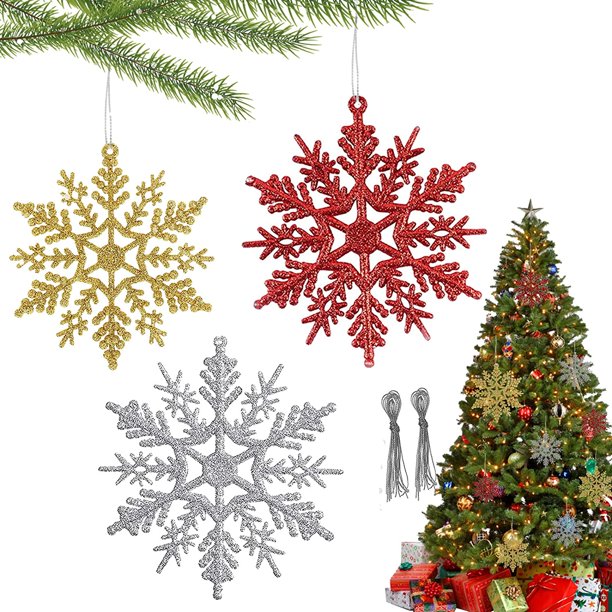 18 piezas de decoración de copos de nieve, decoraciones colgantes de copos de nieve, decoración de árboles de Navidad copos de nieve, decoraciones de Navidad, decoración de árboles de Navidad de copos kaili Sencillez
