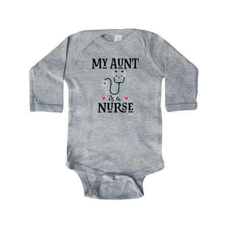 

Inktastic My Aunt is a Nurse Gift Baby Girl Long Sleeve Bodysuit