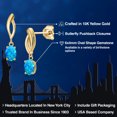 thumbnail image 2 of Gem Stone King 10K Yellow Gold Simulated Blue Opal Stud Dangle Earrings for Women | 1.00 Cttw | Gemstone October Birthstone | Oval Cabochon 6X4MM, 2 of 6