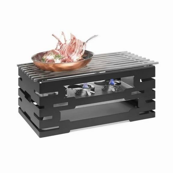 Rosseto Serving Solutions SK032 Multi-Chef Stainless Steel Rectangle Warmer with Track Grill Top