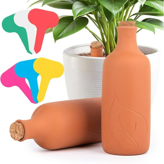 2 Pcs Plant Self-Watering Globes,Terracotta Automatic Plant Waterer Device, Self Watering Planter Insert for Vacation