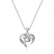 Yaoping Silver Heart Dog Paw Footprint Pendant Necklace for Ashes Memorial Keepsake Locket Necklace