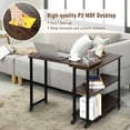 thumbnail image 5 of Giantex Patented Rotating Couch Side Table, L-Shaped Sofa End Table, Moveable Laptop Table for Home Office, Walnut, 5 of 6