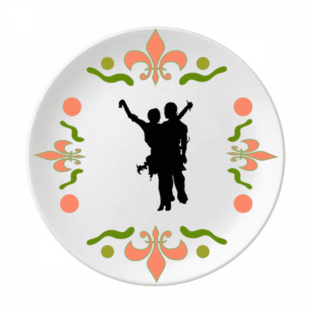

Performance Dancer Duet Dance Art Flower Ceramics Plate Tableware Dinner Dish