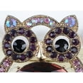 thumbnail image 3 of Golden Tone Large purple Body Rhinestone Cartoon Cute Owl Bird Fashion Pin Brooch, 3 of 5