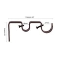 thumbnail image 2 of Uxcell Curtain Rod Bracket, Iron Double Holder Support Drapery Rod, 4.8" x 2.01" x 0.63" Brown 2Pcs, 2 of 3