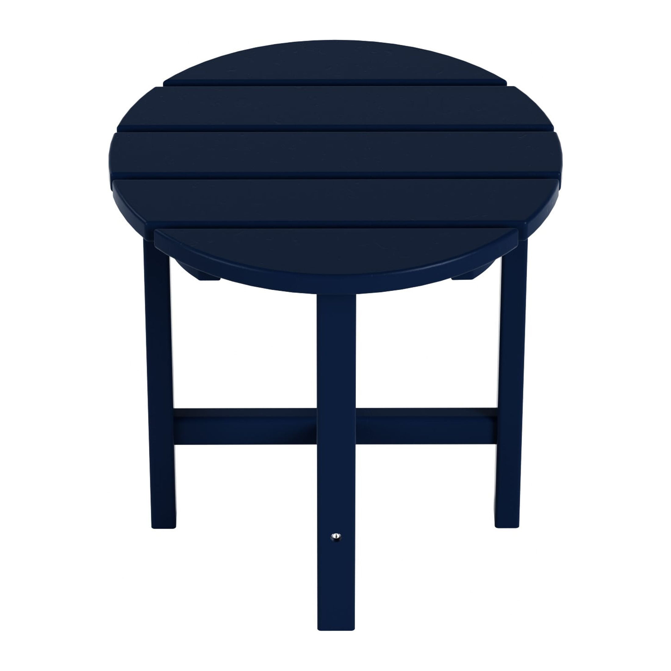 GARDEN 3-Piece Set Plastic Outdoor Chaise Lounges with Round Side Table Included, Navy Blue