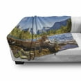 thumbnail image 3 of Yosemite Soft Flannel Fleece Blanket, Yosemite Merced River El Capitan Half Dome in California National Park Waterscape, Cozy Plush for Indoor and Outdoor Use, 50" x 70", Green Blue, by Ambesonne, 3 of 6