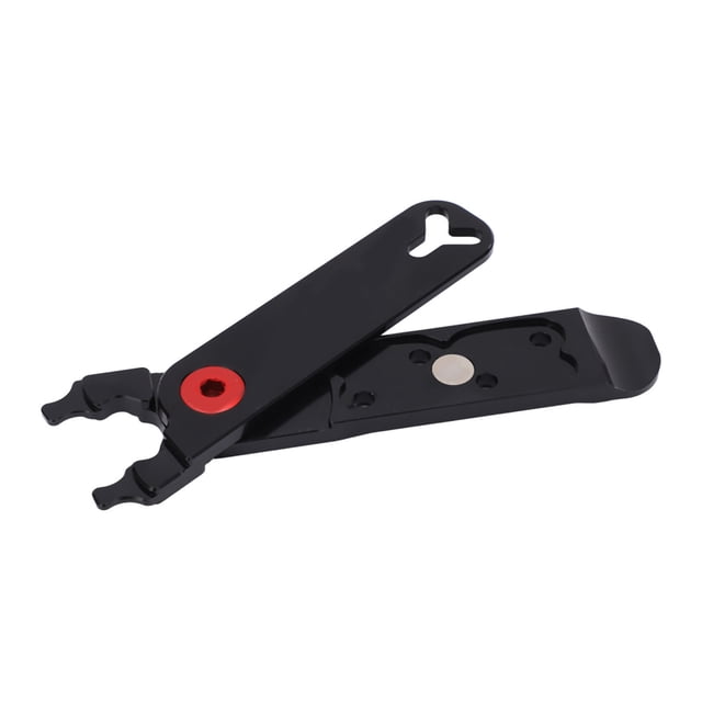 Alicates para cadena de bicicleta, aleación de aluminio, herramienta de reparación multifuncional 4 en 1, abrazadera para cadena, color negro