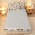 thumbnail image 4 of Homewish Vintage Botanical Mushroom Zipper Queen Comforter Set with Fitted Sheet and 2 Pillowcases,Retro Fungus Plant Zipper Bedding Set,Light Gray Reversible,4pcs, 4 of 8