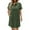 Green, variant on ZZwxWA Womens Lapel Button Down Dresses Henley Neck Dress with Pocket Summer Short Sleeve Dresses Casual Trendy Plain Dress Solid Color