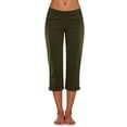 thumbnail image 4 of Tqcoqu Capris for Women with Pockets,Golf Pants 7/8 High Waisted Stretch Pull On Ankle Business Casual Travel Athletic Work,Army Green Women's S-XXXL, 4 of 9