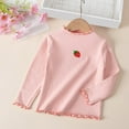 thumbnail image 2 of Ulanda Toddler Baby Girls Undershirt Ruffle Neck Long Sleeve Solid Color Shirts Turtleneck Tees Tops Blouse (Pink, 3-4 Years), 2 of 9