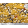 thumbnail image 3 of Soimoi Gold polyester Crepe Fabric Fish,Bird & Yacht Bird Print Sewing Fabric BTY 42 Inch Wide, 3 of 3
