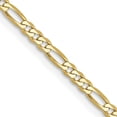 thumbnail image 2 of Avariah Diamonds Solid 10k Yellow Gold 2.4mm Flat Figaro Chain - 22", 2 of 8