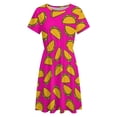 thumbnail image 4 of Tacos Rosados Women's Dress Short Sleeve Summer Sundress Summer Women Clothes, 4 of 7