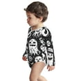 Adobk Black White Spooky Ghosts Print Baby LongSleeve Bodysuit Baby