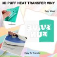 thumbnail image 2 of Uxcell 1 Hoja de Vinilo Puff 3D para Transferencia de Calor 10" x 6ft Verde Vintage para Camisetas y Proyectos de Tela DIY, 2 of 7