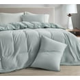 thumbnail image 4 of Chezmoi Collection Breeze 3-Piece Cotton Gauze King Duvet Cover Set, Light Blue-Gray Soft Washed Cotton Linen Like Textured Breathable Comforter Cover with Button Closure, 4 of 9