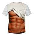 thumbnail image 2 of YUNAFFT Muscle Shirts for Men Fashion 3D Muscular Man Print Fashion Fitness Round Neck Short Sleeve T-Shirt Clearance, 2 of 5