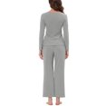 thumbnail image 3 of INSPIRE CHIC Women's Sleepwear Pajama Soft Knit with Lace Stretchy Nightwear Lounge Sets XS Gray, 3 of 4