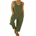 thumbnail image 1 of Women‘s Casual Loose Wide Leg Jumpsuits Plus Size Adjustable Spaghetti Strap Overalls Boho Harem Pants Romper Light Khaki S, 1 of 4