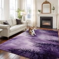 thumbnail image 2 of 5'x7' Area Rugs for Living Room Bedroom, Purple Mountain Washable Rug Carpet Runner Indoor Outdoor, Misty Forest Nature Woodland Pine Tree Landscape Non Slip Floor Mats Area Rug for Kitchen, Nursery, 2 of 8