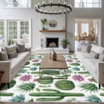 thumbnail image 3 of Cactus Summer Area Rugs 5'x7', Washable Small Throw Rugs for Laundry Room Playroom, Watercolor Tropical Botanical White Indoor Outdoor Rug Non-Slip Low Pile Carpet Runner Reversible Floor Mats, 3 of 8