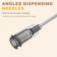 thumbnail image 3 of Agujas de dispensación anguladas Uxcell 16Ga, 25Pcs 1Pulgada Punta roma curva de 45° con bloqueo Luer para rellenar tintas líquidas, adhesivos, aceites, gris, 3 of 6