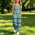 thumbnail image 4 of Taqqpue Girls Sleeveless Jumpsuit Spaghetti Strap Wide Leg Romper with Side Pockets Gradient Print Casual Summer Outfit Clothes for Girls Kids Size 5-16 Years, 4 of 9