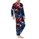 thumbnail image 2 of Balery Red And Blue Lightning Pijama para Hombre de Dos Piezas con Manga Larga, Conjunto de Dormir y Descanso Suave con Bolsillos-Medium, 2 of 7