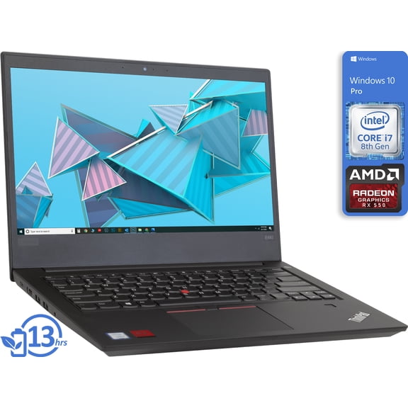 Lenovo ThinkPad E480 Gaming Notebook, 14" IPS FHD Display, Intel Core i7-8550U Upto 4.0GHz, 16GB RAM, 256GB SSD, AMD Radeon RX 550, HDMI, Card Reader, Wi-Fi, Bluetooth, Windows 10 Pro