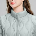 thumbnail image 6 of Njoeus Women's Quilted Jacket Casual Padded Zip Up Stand Collar Puffer Jacket for Women Lightweight Long Sleeve Down Jacket Coat for Fall Winter （Available in Plus Size) Light Blue XL, 6 of 6
