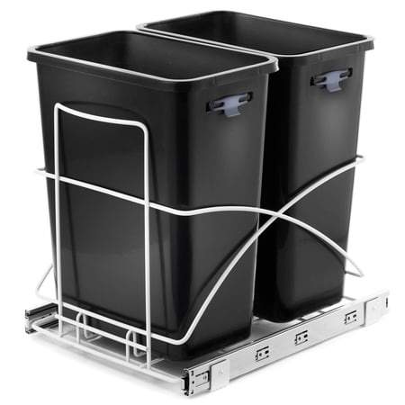 Home Zone Living VK40265U 29 Liter / 7.6 Gallon Pull-Out Trash Can, Under